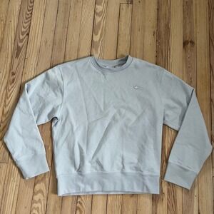 Adidas Originals Mens XS Organic Cotton Trefoil Crewneck Sweatshirt Light Blue